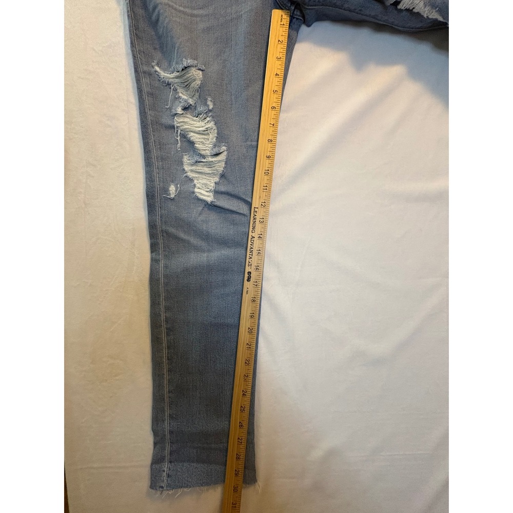 Hudson Jeans Women 28 Blue Riley Mid-Rise Straight Crop Distressed Denim NWT - Picture 8 of 8